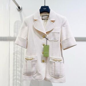 Authentic Gucci Women's Ivory Short Sleeve Blazer